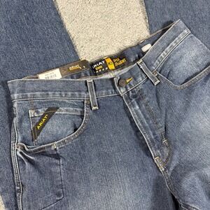 NWT Ariat Rebar M3 Loose Straight Fit Workwear Jeans Size 33x34 Blue Denim